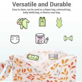 HECCEI Wet Bag Set 2 Stück - Praktische Nasstaschen für Baby Stoffwindeln, Kindergarten & Schwimmsachen wasserdichte Dry Bag Personalisiert für Reisen Unterwegs (Garden Friend)