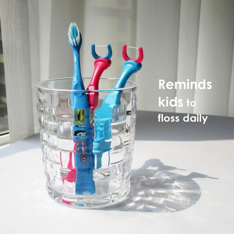 T.Smile Kids Evolutionary Clean Dental Flosser Kit, Child-Sized Handle &