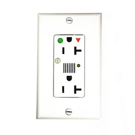 Leviton 8380-IGW 20 Amp, 125 Volt, Decora Plus Duplex Receptacle, Straight Blade, Hospital Grade, Isolated Ground, Surge with Indicator Light, White