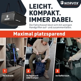 NORVOX Folding Bowl Camping – 16 L – Foldable Bowl – Universal as Outdoor Washing Bowl, Washing Bowl, Washing Up Bowl or as a Foldable Bucket