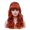 Gerulyss Long Wavy Wigs with Big Red Bouffant Copper Red