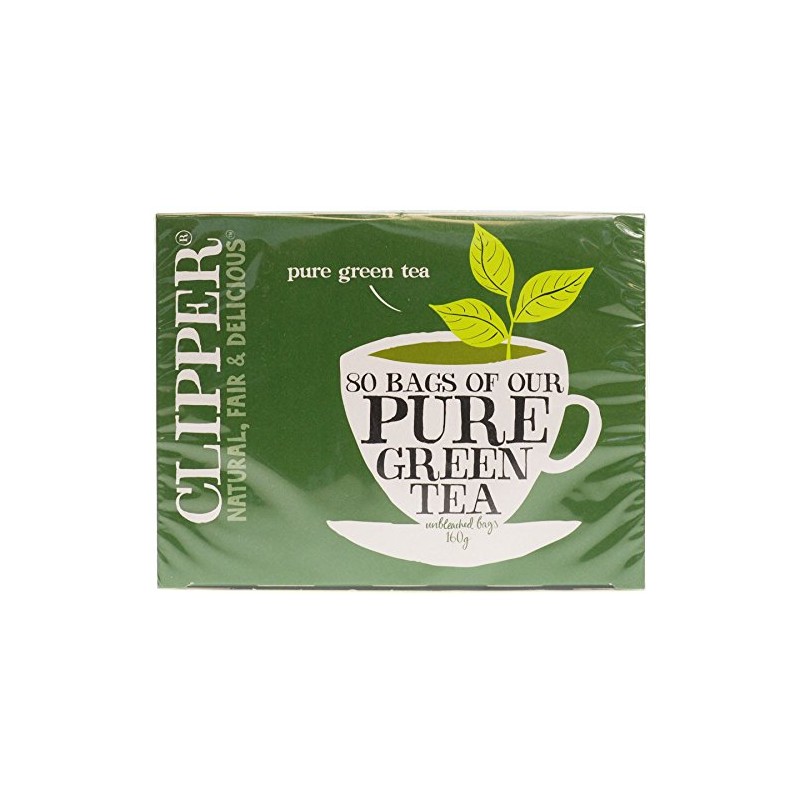 Clipper Green Tea - Pure 80 Bags (Pack of 2)