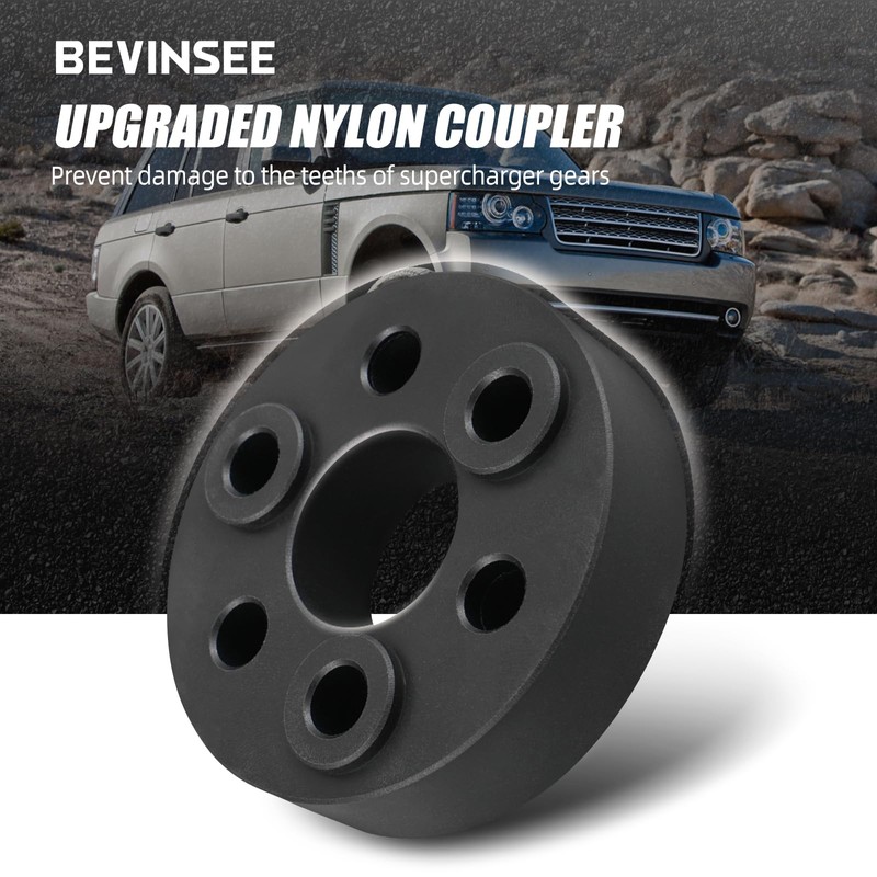 Bevinsee Solid Supercharger Coupler Isolator Nylon Compatible with Jaguar XJ