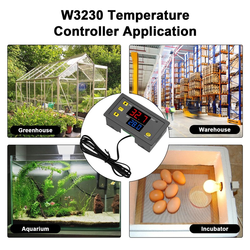 Temperature Controller, Binghe Pack of 2 W3230 110-220 V Digital