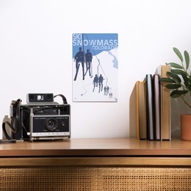 Lantern Press 6x9 Inch Metal Sign, Snowmass, Colorado, Ski Lift