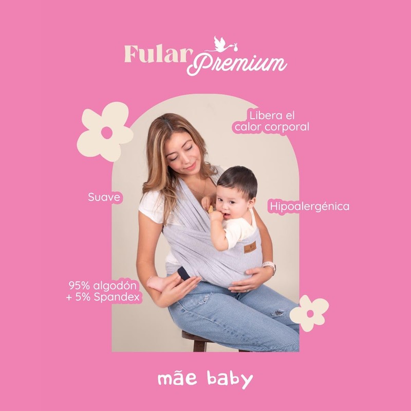 Mãe Baby Fular para bebé | Algodón Premium Fresco |