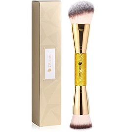 DUcare Cepillo para Base de Maquillaje, Bronceador, Contorno, Maquillaje, Cepillo de Dos Puntas, Autobronceador, Cepillo Escultor para Mezclar Polvo L