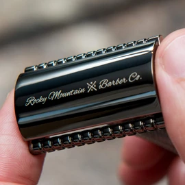 Men's Double Edge Safety Razor - Premium, Heavy Duty Safety Razor, 3 Piece Closed Comb Design For a Closer Shave - Made with Brass & Metal Finish by Rocky Mountain Barber Company