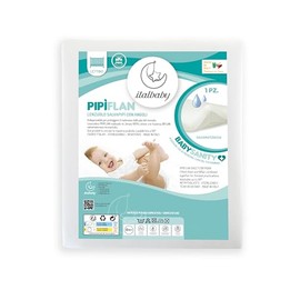 Lenzuolo salvamaterasso con cerata antipipì e anti liquidi misura cm 54x107 in jersey di cotone. Made in italy