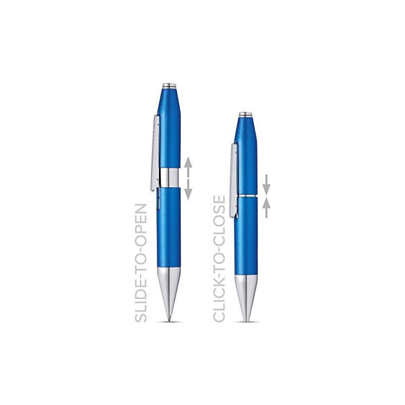 CROSS X Cobalt Blue Rollerball Pen with Chrome Appointments incl.