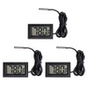 ACEIRMC 3pcs Black Digital LCD Thermometer Temperature Monitor with External