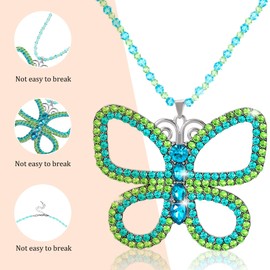 FWYDRJZC Butterfly Necklace, Large Choker Necklace Sparkly Necklace Pendant Wonderful Butterfly Jewelry for Women