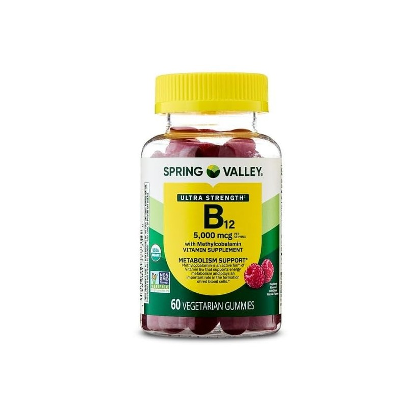 Spring Valley B12 5000 mcg-Vitamin Gummies Ultra Strength Methylcobalamin, 60ct