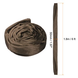 PATIKIL 1.97" x 6Ft Chandelier Chain Cord Cover, 1 Pcs Velvet Cloth Fabric Chain Sleeve for Chandelier, Wires Swing, Cable, Brown