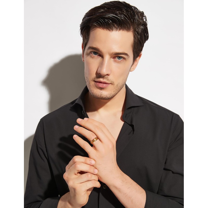 Zakk Men's Women's Gold Tungsten Carbide Brushed Engagement Rings Wedding