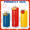 Yuntau 3 Pcs Welcome Back to School Wooden Block Sign