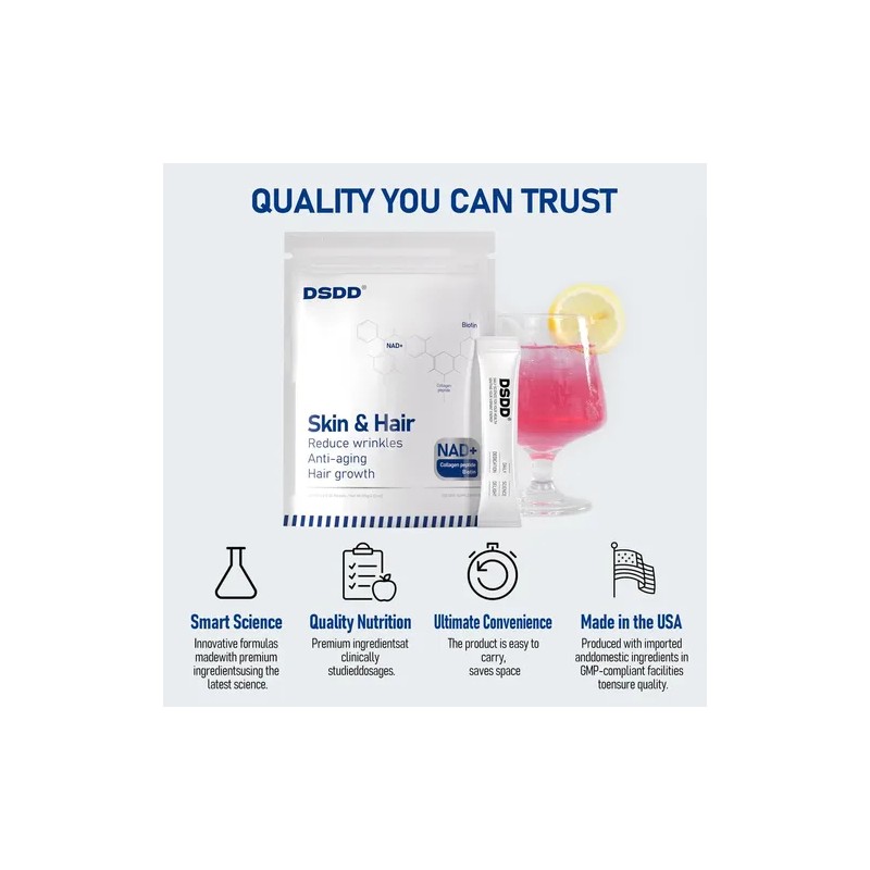 Dsdd Biotin 10000mcg Suplemento Cabello Uñas Nad+ 4.23 Oz