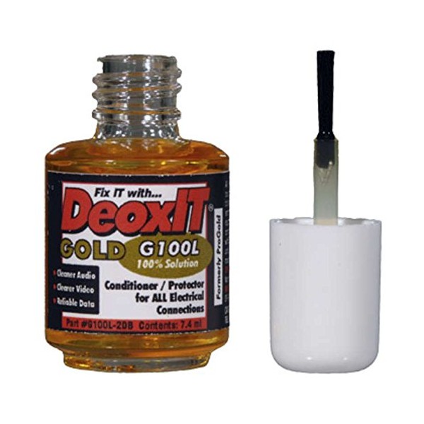 DeoxIT Gold Contact Cleaner, Enhancer, and Protector Bottle with Brush