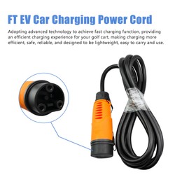 Y-30 EV Charging Power Cord Plug 10 FT Fit for Coleman Icon DR48V Electric 4P for Kandi Kruiser 4p Golf Cart with US Plug 220V 16A