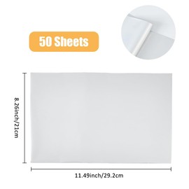SUPERFINDINGS 50 Sheets A4 Silver Reactive Foil Sheet Rectangle Toner Reactive Foil Paper A4 Transfer Sheets Paper Transfer Foil Sheets 11.41x7.28inch for Laser Printer+Laminator Card DIY Decoration