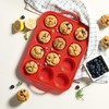 2 Packs 12 Cups Silicone Muffin Pan with Metal Reinforced