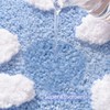 QJHOMO Toilet Rugs U Shaped, Blue Toilet Mat Cute Daisy