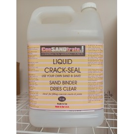 Consandtrate Crack-Seal, 1 Gallon/Ready to use. Apply to Dry Sand Placed in Cracks to Bind in Place. Dries Clear.