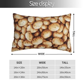 Pillowcase for Hair and Skin Potato Super Soft Travel Pillow Case with Hidden Zipper Closure for Bed Cushion Cover for Sofa Bed Car Chair (14x20 in),Gifts for Women Men