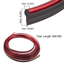 TOMALL Car Interior Moulding Strip Car Decorative Filler Insert Strips 5M(16ft) Flexible Electroplating Decoration Styling Dashboard Accessories with Installing Tool (Red)