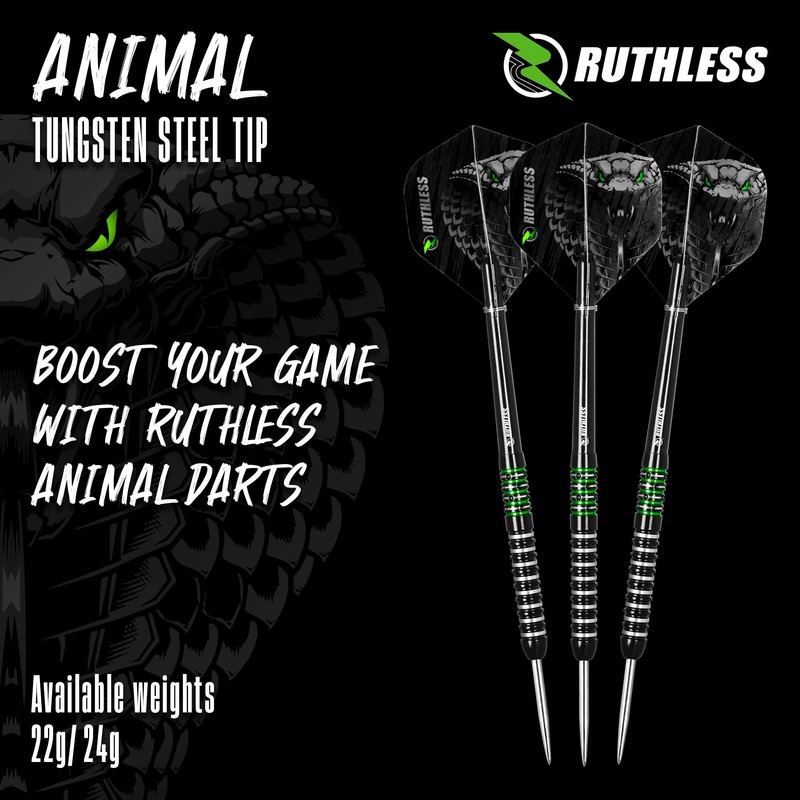 RUTHLESS | Animal Darts Set | Steel Tip | 90%