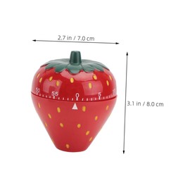 Zerodeko Strawberry Shaped Mechanical Timer Cute Countdown Kitchen Timer for Cooking Baking Loud Alarm for Home Use Reminder for Boys and Girls Adults