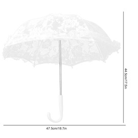 TOPINCN White Wedding Lace Parasol Umbrella Vintage Crafted Flowers Embroidery Umbrellas Romantic Bridal Photo Props Lady Costume Accessory(51241 Bleached)