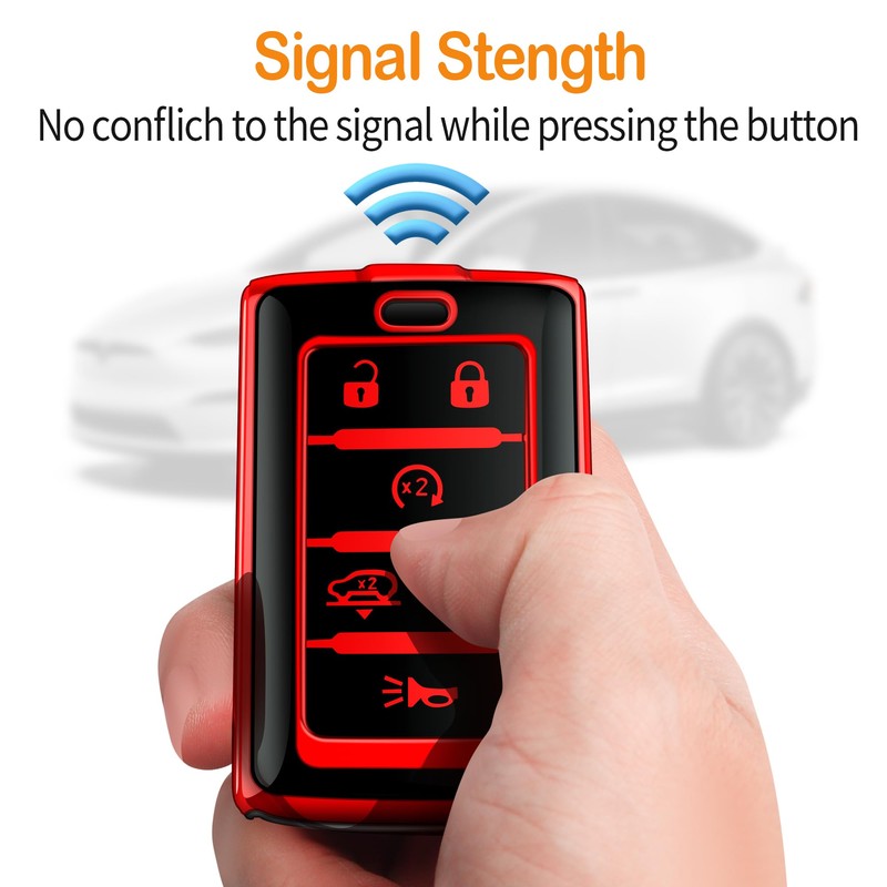Sindeda for Jeep Key Fob Cover with Keychain Soft Full