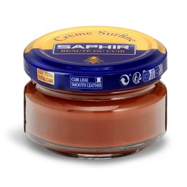 SAPHIR Creme Surfine Pommadier Shoe Polish - Beeswax Cream for Leather Products - Medium Brown