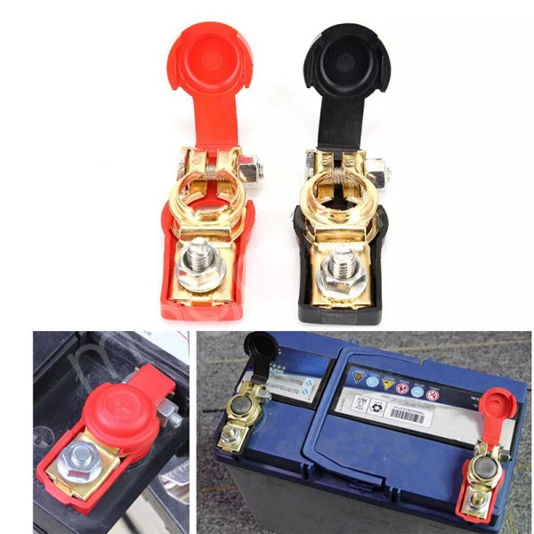 SYJIIP 2 Car Battery Terminal Connector Top Post Positive Negative