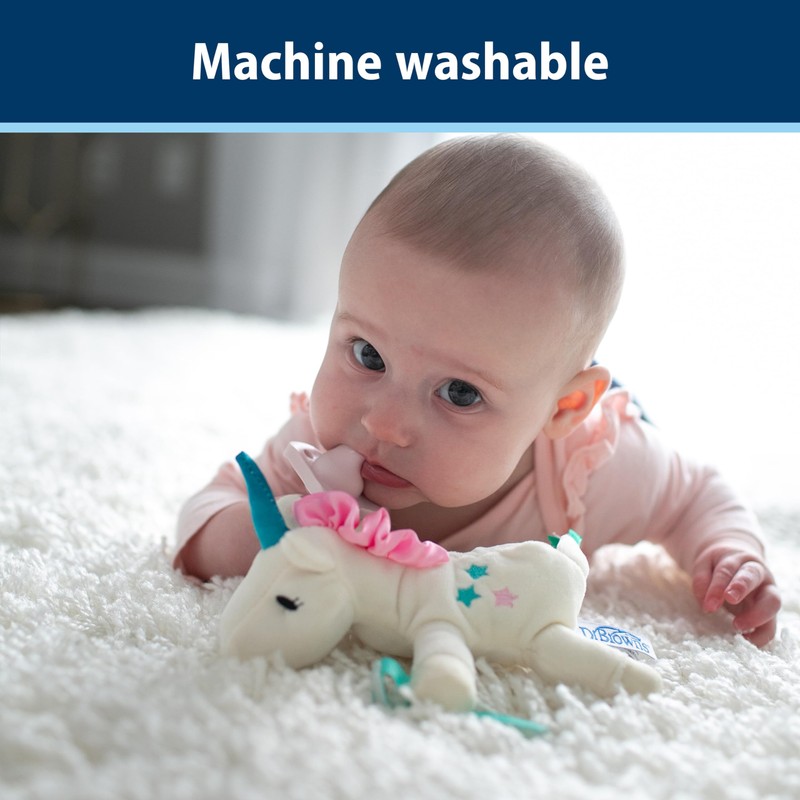 Dr. Brown's Baby Lovey Pacifier and Teether Holder, Unicorn with