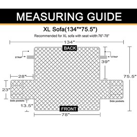 CHHKON Beige 100% Waterproof Sofa Cover with Side Pockets Quilted Furniture Protector Sofa Slipcover for Children, Pets for Leather Couch (Beige, 78'')