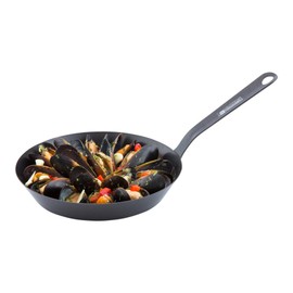 8 Inch Round Frying Pan, 1 Non-Stick Frying Pan - Welded Handle, Heavy-Duty, Black Carbon Steel Fry Pan, Cookware For Homes or Restaurants, For Electric, Induction, and Gas Stoves - Restaurantware