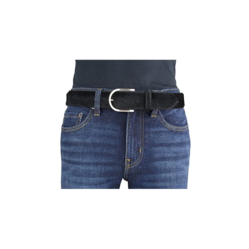 BELTINGER Women's Belt with Real Fur 4 cm Fur Belt