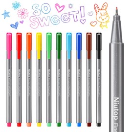 Niutop Easter Basket Essentials for Kids,Easter Basket Stuffers Gifts for Teens Adults,Cute Colored Pens, 10-Color Aesthetic Drawing Pens Fine Tip Markers Journaling Pen Set, Scrapbook School Supplies