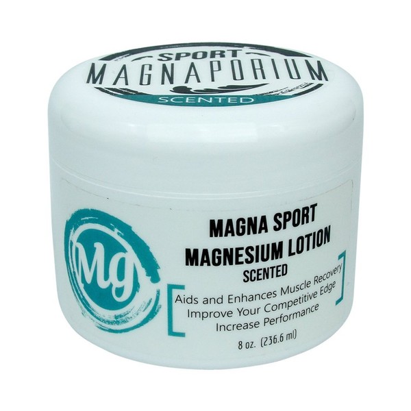 Magna Sport Handmade Magnesium Lotion with All Organic Oils – Over 375 mg/TSP of Zechstein Seabed Magnesium Minerals + 5 Organic Essential Oils!