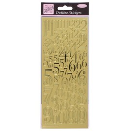Anita's Mixed Numbers Outline Stickers, Gold, 10.5 x 0.05 x 27.2 cm