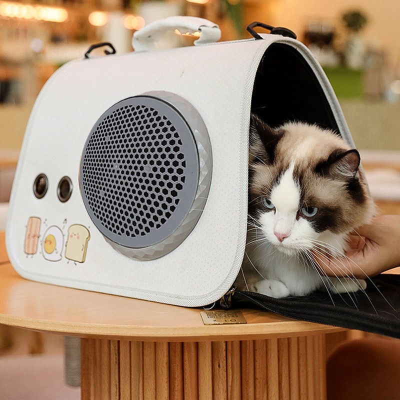 Cat Space Capsule Carrier Breathable Mesh Cover Large Capacity PU