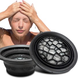 Aizami Facial Ice Bath, Collapsible Bowl for Face Ice Bath with Built-in Icetray | Facial Ice Therapy for Acne Relief, Vagus Nerve Stimulation, and Pore Shrinking (Green)