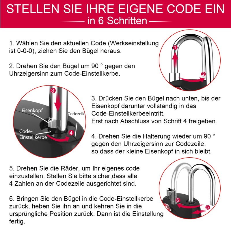 ZHEGE TSA Lock with Combination Code, Suitcase Lock, Combination Lock,