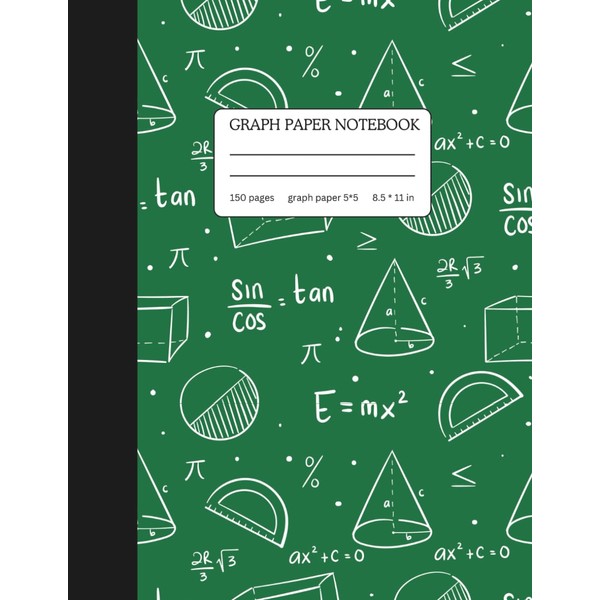 Graph Paper Composition Notebook | Green Math & Geometry Cover