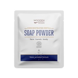 Wooden Spoon Organic Powder Soap - Water Activated Dry Soap for Hands, Face & Body - Refillable, Travel-Safe, With Cucumber & Aloe - 100% Natural
