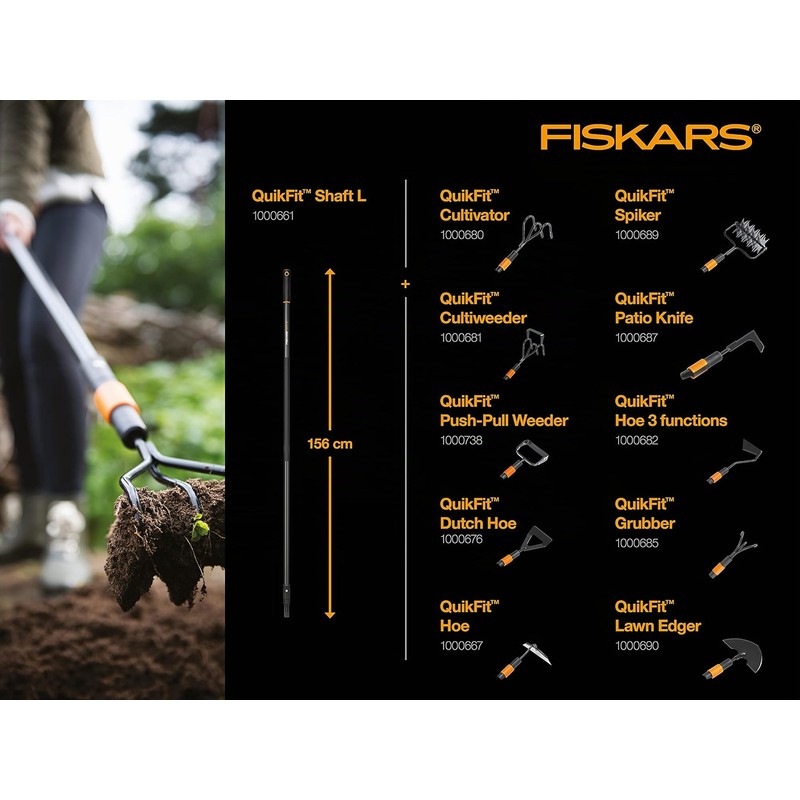 Fiskars lawn edger, tool head, width: 19 cm, boron steel,