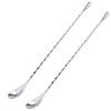 DIFENLUN 12 Inches Mixing Spoon Stainless Steel, 2 Pack Spiral