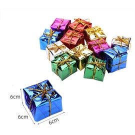 12 Pieces Christmas Tree Decorations Gift Box Mini Gift Boxes Decorations Ornaments for Xmas Tree 6 cm